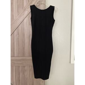 Touch Me small black midi dress rhinestones fitted
